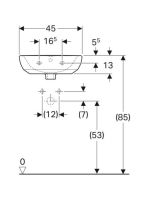 Geberit Selnova kézmosó 45x37 cm, csaplyukkal és túlfolyóval 500.324.01.7
