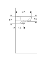Geberit Selnova kézmosó 45x37 cm, csaplyukkal és túlfolyóval 500.324.01.7