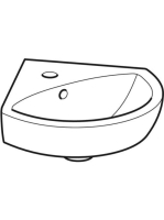 Geberit Selnova sarok kézmosó 41,5x41 cm, csaplyukkal és túlfolyóval 500.326.01.5