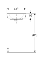 Geberit Selnova sarok kézmosó 41,5x41 cm, csaplyukkal és túlfolyóval 500.326.01.5