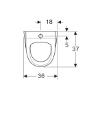 Geberit Selnova vizelde, felső bekötésű, hátsó kifolyású vizelde 500343011 (500.343.01.1)