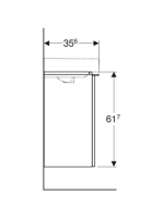 Geberit Smyle Square alsó szekrény kézmosóhoz ajtóval 44,2x35,6 cm, magasfényű fehér 500.350.00.1