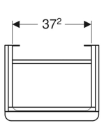 Geberit Smyle Square alsó szekrény kézmosóhoz ajtóval 44,2x35,6 cm, hikoridió 500.350.JR.1