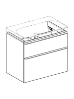 Geberit Smyle Square alsó szekrény mosdóhoz fiókkal 58,4x47 cm, matt lakkozott láva 500.352.JK.1
