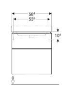 Geberit Smyle Square alsó szekrény mosdóhoz fiókkal 58,4x47 cm, matt lakkozott láva 500.352.JK.1
