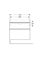 Geberit Smyle Square alsó szekrény mosdóhoz fiókkal 73,4x47 cm, matt lakkozott láva 500.353.JK.1