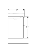 Geberit Smyle Square alsó szekrény mosdóhoz fiókkal 88,4x47 cm, magasfényű fehér 500.354.00.1