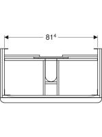 Geberit Smyle Square alsó szekrény mosdóhoz fiókkal 88,4x47 cm, hikoridió 500.354.JR.1
