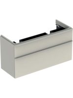 Geberit Smyle Square alsó szekrény dupla mosdóhoz fiókkal 118,4x47 cm, magasfényű homokszürke 500.356.JL.1