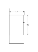 Geberit Smyle Square kiegészítő szekrény 45x60 cm, hikoidió 500.357.JR.1
