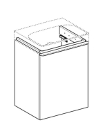 Geberit Smyle Square alsó szekrény kézmosóhoz ajtóval 49,2x40,6 cm, magasfényű homokszürke 500.363.JL.1