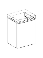 Geberit Smyle Square alsó szekrény kézmosóhoz ajtóval 49,2x40,6 cm, hikoridó 500.364.JR.1