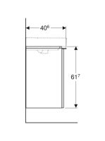 Geberit Smyle Square alsó szekrény kézmosóhoz ajtóval 49,2x40,6 cm, hikoridó 500.364.JR.1