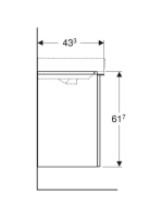 Geberit Smyle Square alsó szekrény kézmosóhoz ajtóval 53,6x43,3 cm, hikoridió 500.365.JR.1
