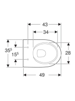 Geberit Selnova Compact fali WC mélyöblítésű, rövidített kivitel, Rimfree 500.377.01.2 (500.377.01.2)