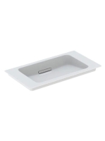 Geberit One rövidített kivitelű mosdó 75x40 cm csaplyuk nélkül, KeraTect, fehér/fényes króm 500.391.01.1