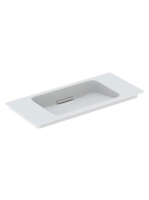Geberit ONE rövidített kivitelű mosdó hátsó lefolyóval 90x40 cm, csaplyuk nélkül, fehér/króm 500.395.01.1