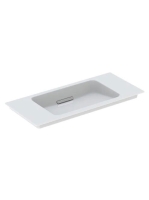 Geberit ONE rövidített kivitelű mosdó 90x40 cm csaplyuk nélkül, fehér/szálcsiszolt króm 500.395.01.2