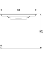 Geberit ONE rövidített kivitelű mosdó hátsó lefolyóval 90x40 cm, csaplyuk nélkül, fehér 500.395.01.3