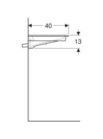 Geberit ONE rövidített kivitelű mosdó hátsó lefolyóval 90x40 cm, csaplyuk nélkül, fehér 500.395.01.3