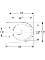 Geberit Selnova mélyöblítésű álló WC csésze 35,5x49 cm hátsó kifolyású, Rimfree 500.480.01.7