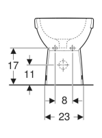 Geberit Selnova Compact falhoz illeszkedő álló bidé 35,5x48 cm, rövidített kivitel 500.482.01.7