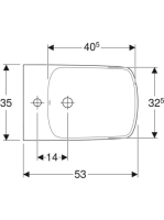 Geberit Selnova Square falhoz illeszkedő álló bidé 35x53 cm, túlfolyóval 500.483.01.7