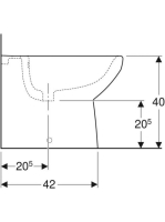 Geberit Selnova Square falhoz illeszkedő álló bidé 35x53 cm, túlfolyóval 500.483.01.7