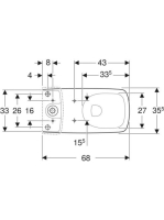 Geberit Selnova álló monoblokk WC 35x68 cm mélyöblítésű, vario kifolyású, Rimfree 500.489.01.7