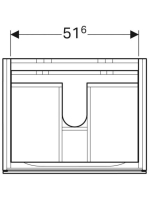Geberit Xeno² alsó szekrény mosdóhoz 58x46,2 cm, két fiókkal, matt greige 500.506.00.1