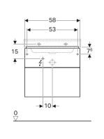 Geberit Xeno² alsó szekrény mosdóhoz 58x46,2 cm, két fiókkal, matt greige 500.506.00.1