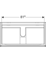 Geberit Xeno² alsó szekrény mosdóhoz 88x46,2 cm, két fiókkal, matt greige 500.509.00.1