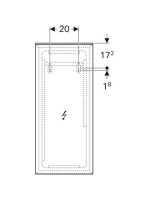 Geberit Xeno² tükör LED-világítással 40x91 cm, szálcsiszolt alumínium 500.520.00.1