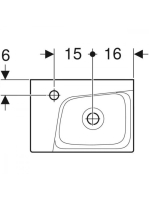 Geberit Xeno² kézmosó 40x28cm csaplyuk bal oldalt, túlfolyó nélkül, KeraTect® felület 500.528.01.1