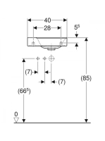 Geberit Xeno² kézmosó 40x28cm csaplyuk bal oldalt, túlfolyó nélkül, KeraTect® felület 500.528.01.1