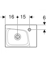 Geberit Xeno² kézmosó 40x28cm csaplyuk jobb oldalt, túlfolyó nélkül, KeraTect® felület 500.529.01.1