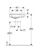 Geberit Xeno² kézmosó 40x28cm csaplyuk jobb oldalt, túlfolyó nélkül, KeraTect® felület 500.529.01.1