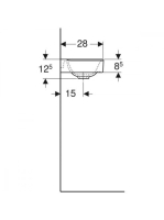Geberit Xeno² kézmosó 40x28cm csaplyuk jobb oldalt, túlfolyó nélkül, KeraTect® felület 500.529.01.1