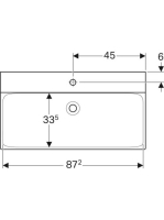 Geberit Xeno² mosdó 90x48 cm, csaplyukkal, túlfolyó nélkül, KeraTect bevonattal, fehér 500.531.01.1