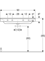 Geberit Xeno² mosdó 90x48 cm, csaplyukkal, túlfolyó nélkül, KeraTect bevonattal, fehér 500.531.01.1