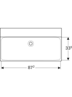 Geberit Xeno² mosdó 90x48 cm, csaplyuk és túlfolyó nélkül, KeraTect bevonattal, fehér 500.532.01.1