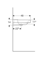 Geberit Xeno² mosdó 90x48 cm, csaplyuk és túlfolyó nélkül, KeraTect bevonattal, fehér 500.532.01.1