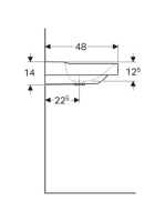 Geberit Xeno² mosdó 120x48 cm, csaplyukkal, túlfolyó nélkül, KeraTect bevonattal, fehér 500.551.01.1