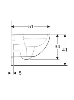 Geberit Acanto perem nélküli, mélyöblítésű fali WC 500600012 (500.600.01.2)