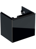 Geberit Acanto alsó szekrény mosdóhoz, egy fiókkal egy belső fiókkal 60 cm matt fekete/fényes fekete üveg (500.609.16.1)