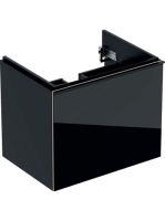 Geberit Acanto alsó szekrény mosdóhoz, egy fiókkal egy belső fiókkal 65 cm matt fekete/fényes fekete üveg (500.610.16.1)