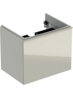 Geberit Acanto alsó szekrény mosdóhoz, egy fiókkal egy belső fiókkal 65 cm matt homokszürke/fényes homokszürke üveg (500.610.JL.2)