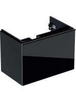 Geberit Acanto alsó szekrény mosdóhoz, egy fiókkal egy belső fiókkal 75 cm matt fekete/fényes fekete üveg (500.611.16.1)