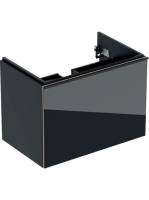 Geberit Acanto alsó szekrény mosdóhoz, egy fiókkal egy belső fiókkal 75 cm matt láva/fényes láva üveg (500.611.JK.2)