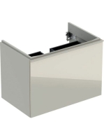 Geberit Acanto alsó szekrény mosdóhoz, egy fiókkal egy belső fiókkal 75 cm matt homokszürke/fényes homokszürke üveg (500.611.JL.2)